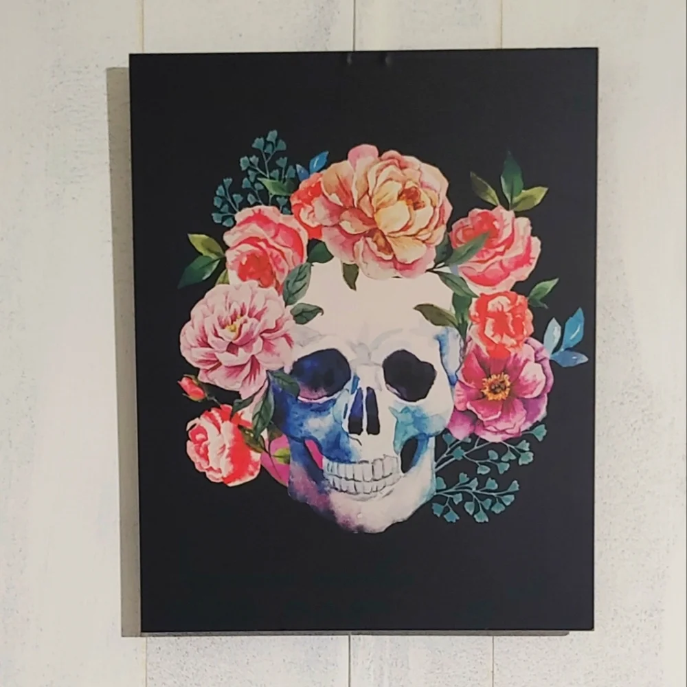 Floral Skull Wall Art - Picture 1 of 7